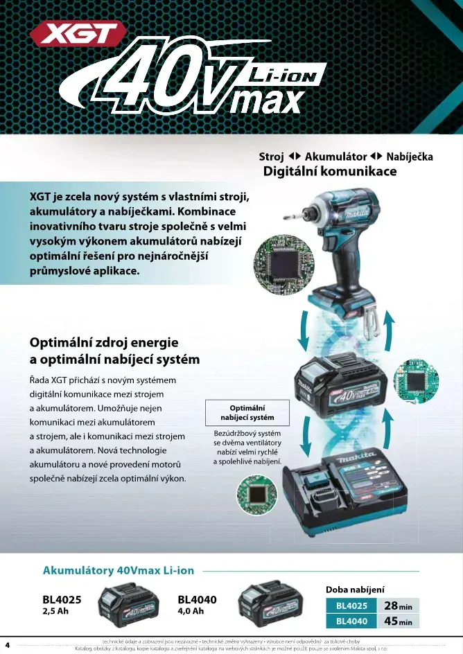 Makita XGT aku úhlová bruska 125mm Li-ion XGT 40V/4,0Ah, Makpac GA005GM201