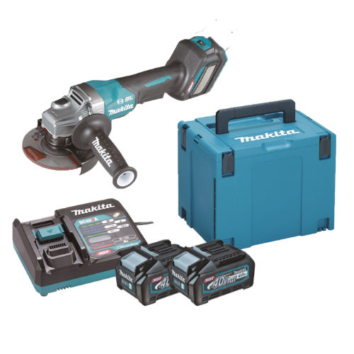 Makita XGT aku úhlová bruska s regulací 125mm Li-ion XGT 40V/4,0Ah,Makpac GA029GM201