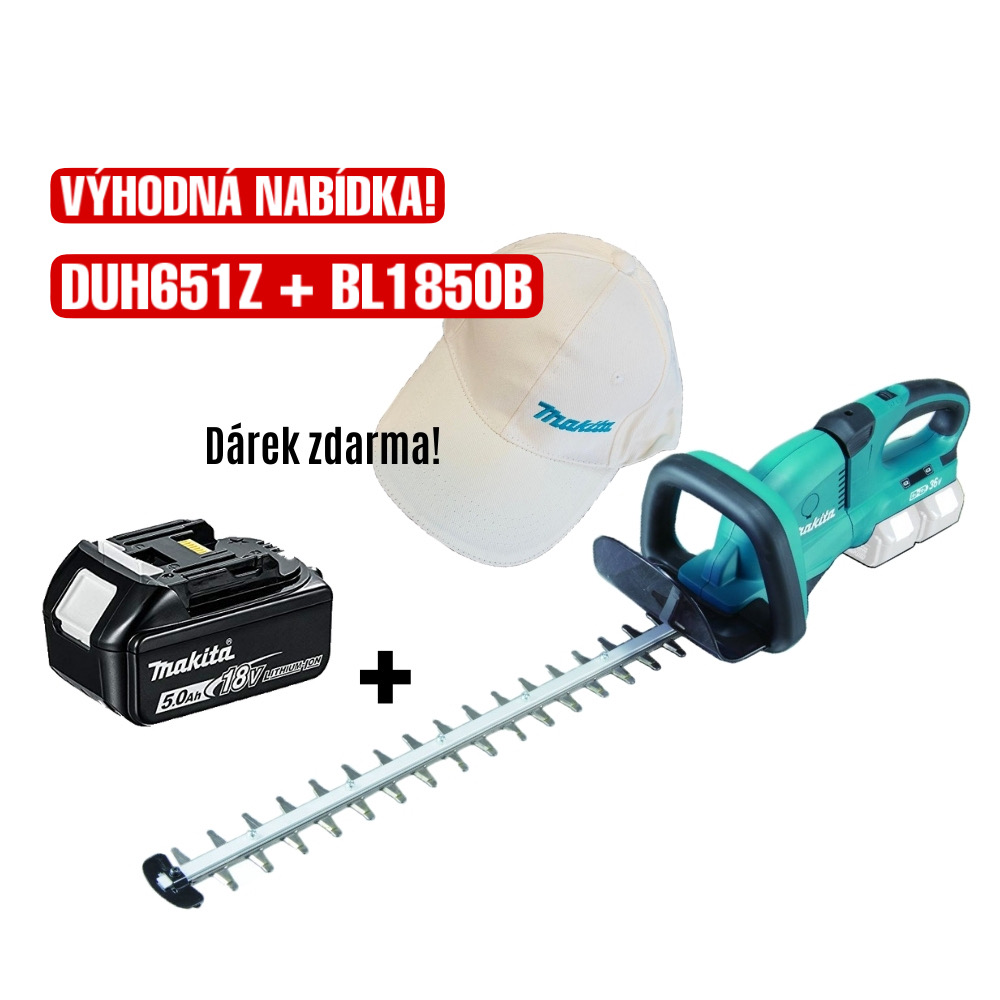 Makita DUH651Z set + BL1850B Aku plotostřih v setu s akumulátorem Li-ion LXT BL1850B 18V/5,0Ah