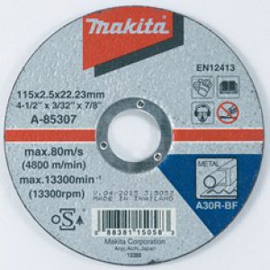 Řezný kotouč Makita 115x2,5x22 ocel, A-85307, 1ks