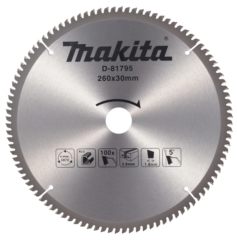 Makita kotouč pilový TCT hliník 260x30mm 100Z=old D-61874, D-81795