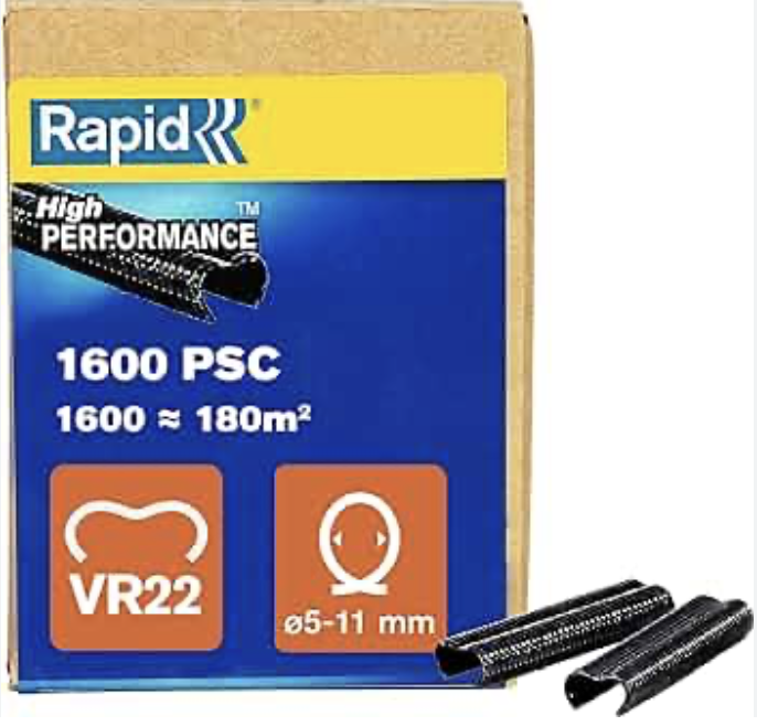 Rapid zahradní program spony - VR22, černý plast, 1.600 ks