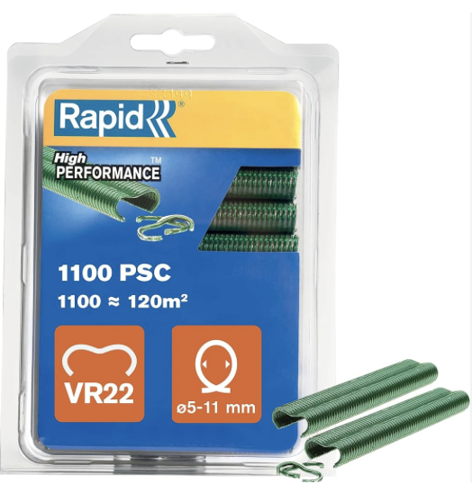 Rapid zahradní program spony - VR22, zelený plast, 1.100 ks