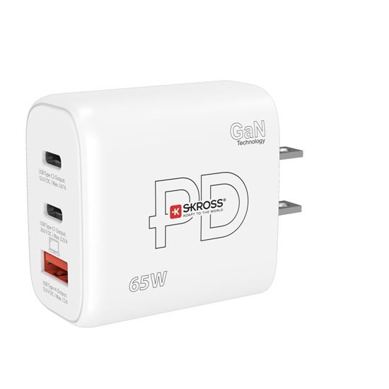 SKROSS DC57USA-PD65 USB A+C nabíjecí adaptér Power charger 65W GaN US, Power Delivery, typ A