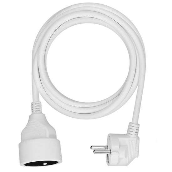Solight PS02 prodlužovací přívod - spojka, 1 zásuvka, 2m, 3 x 1mm2, bílá