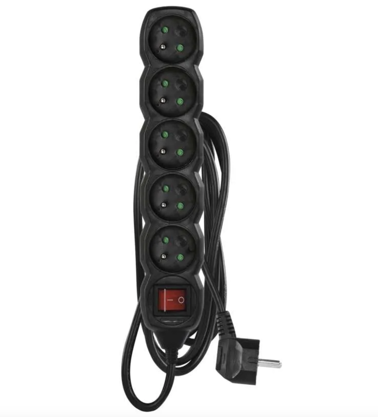 EMOS Prodlužovací kabel 3 m / 5 zásuvek / s vypínačem / černý / PVC / 1,5 mm2