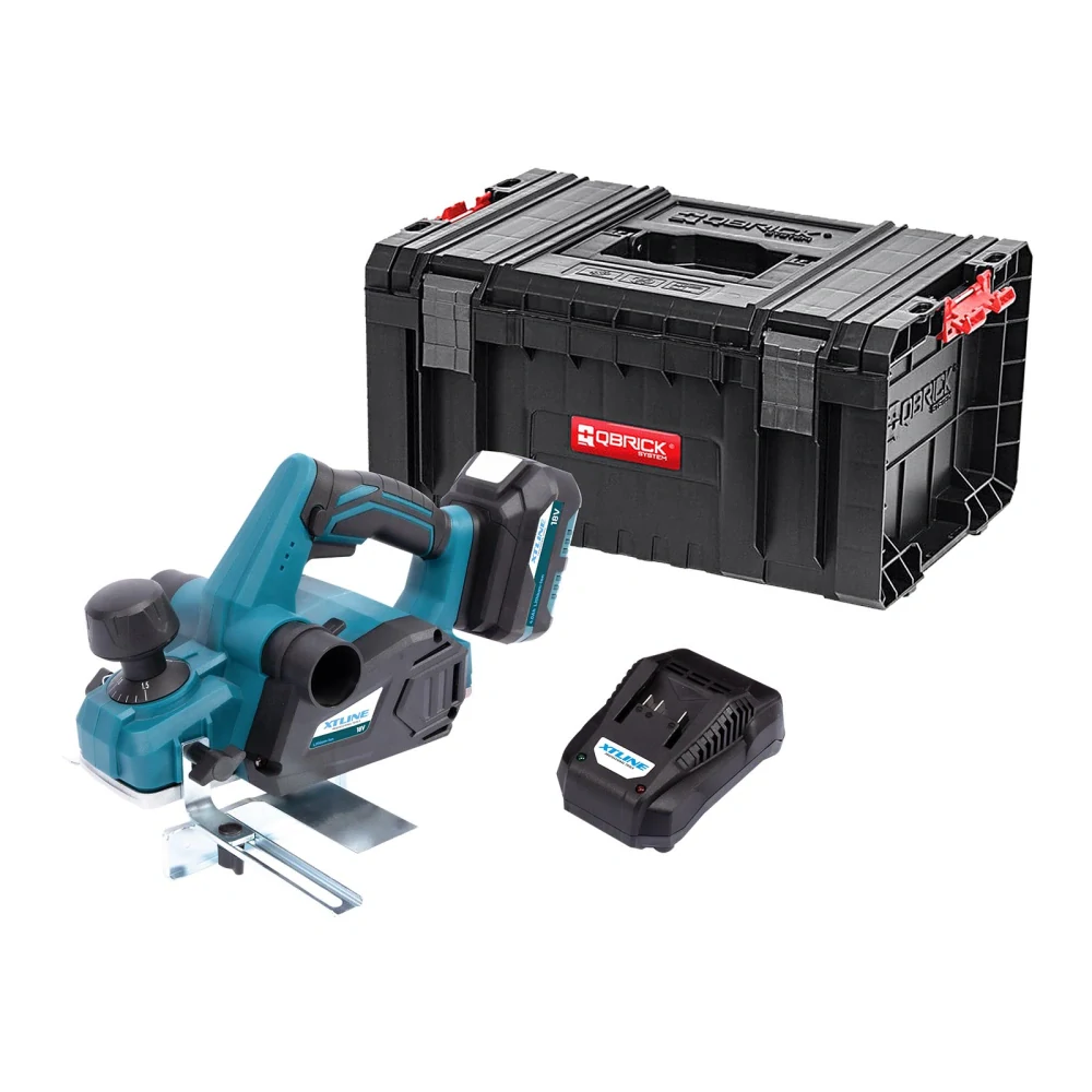 XTLINE aku hoblík 18 V + baterie 5.0 Ah + nabíječka 3.5 A + kufr, XT102750-1B5B