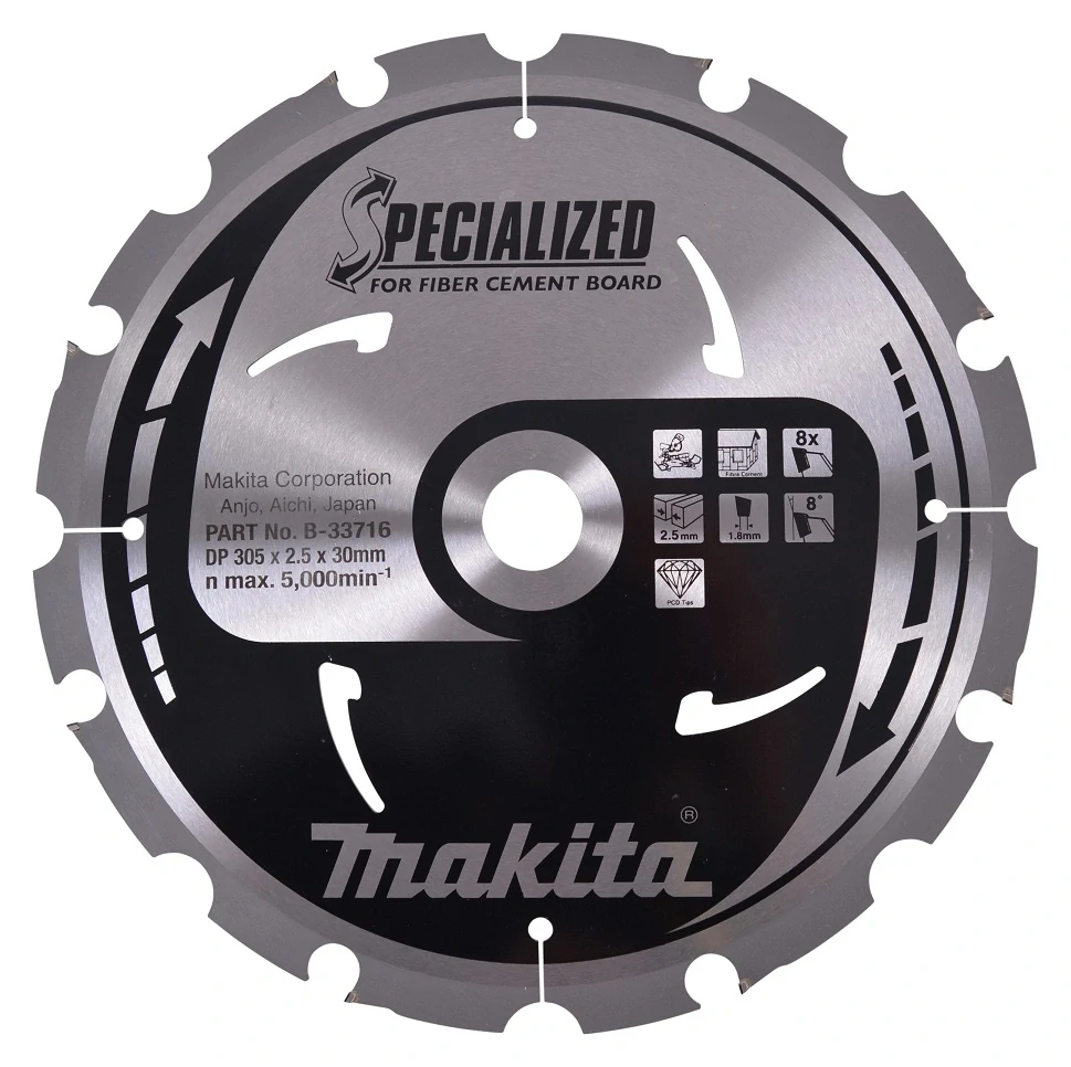 Makita kotouč pilový PCD na vláknocementové desky 305x30mm 8Z, B-33716