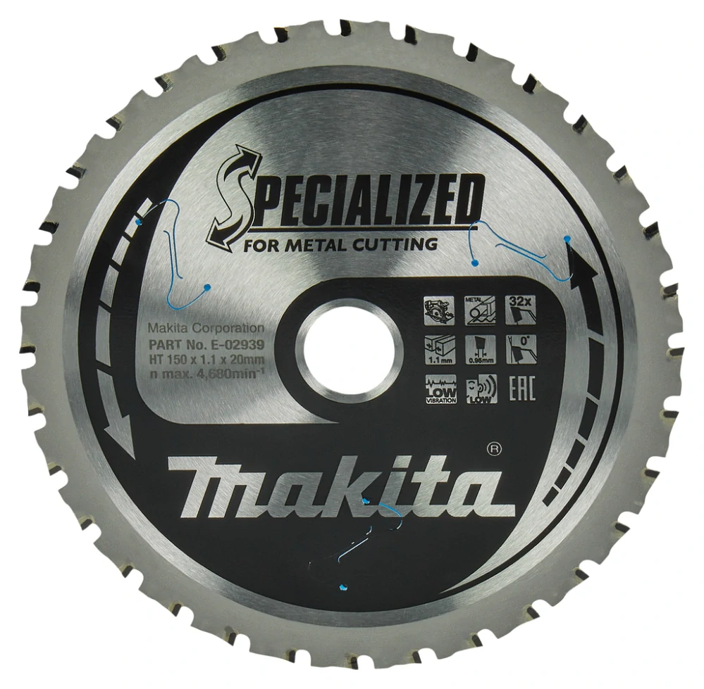 Makita kotouč pilový ocel SPECIALIZED 150x1.1x20mm 32Z (silná ocel SPECIALIZED 3-12mm), E-02939