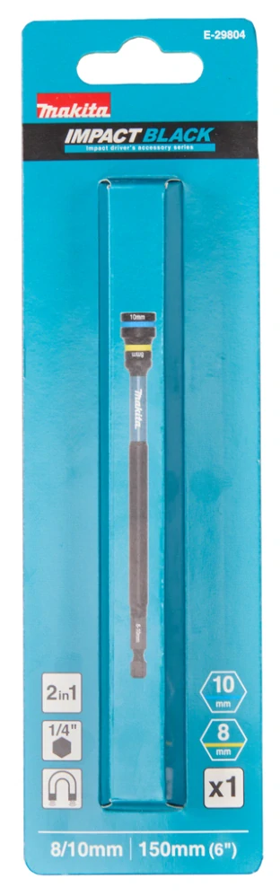 Makita klíč nástrčný 2v1 s držákem šestihran 150mm, IMPACT BLACK 8-10mm, E-29804
