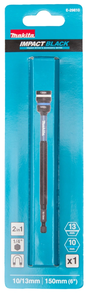 Makita klíč nástrčný 2v1 s držákem šestihran 150mm, IMPACT BLACK 10-13mm, E-29810