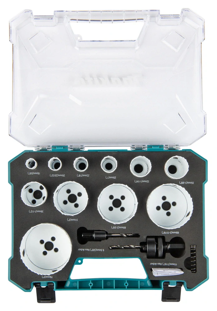 Makita sada děrovek BiM 14ks v plastovém kufru, D-82959