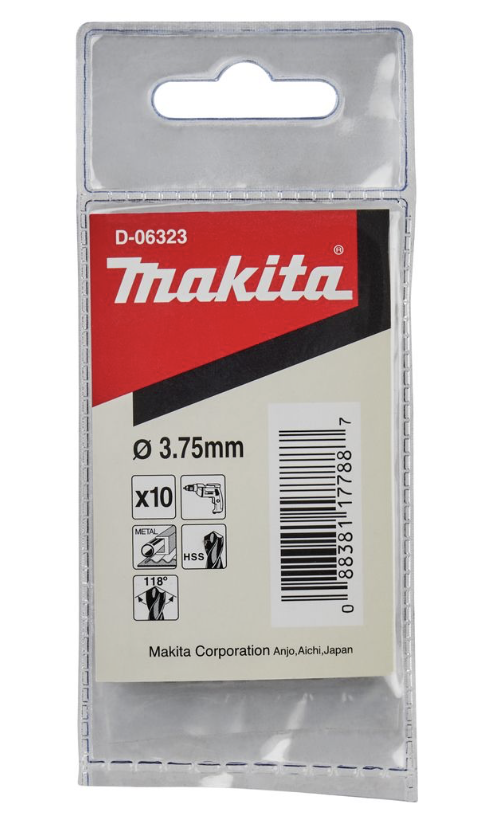 Makita vrták do kovu HSS-G 3,75x70mm, 10ks bal