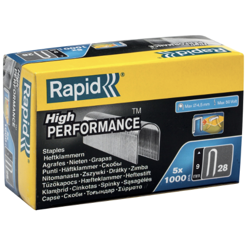 Rapid spony 28/9 mm DP 5x1000 ks