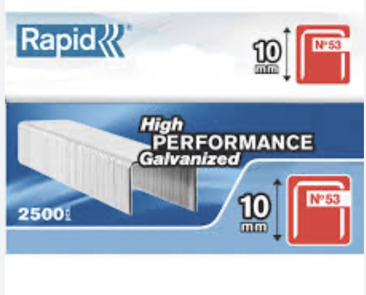 Rapid sponky červená řada - 53/6 mm, STANDARD