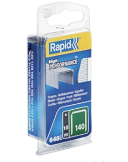 Rapid sponky zelená řada - 140/10 mm, 648 ks