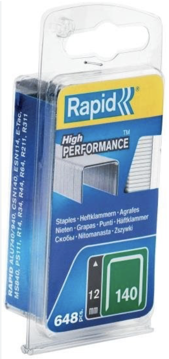 Rapid sponky zelená řada - 140/12 mm, 648 ks