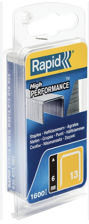 Rapid sponky žlutá řada - 13/6 mm, 1600 ks
