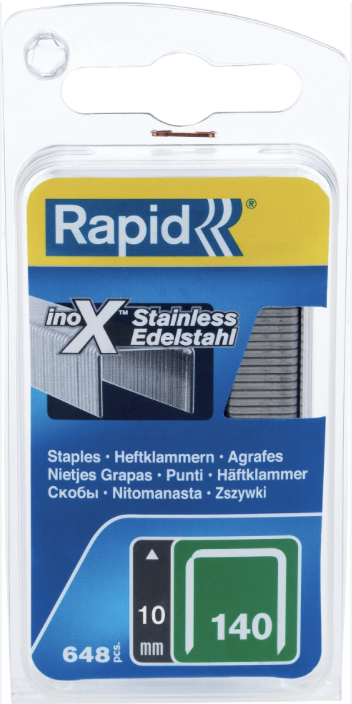 Rapid spony zelená řada - 140/10 mm, NEREZ, 648 ks