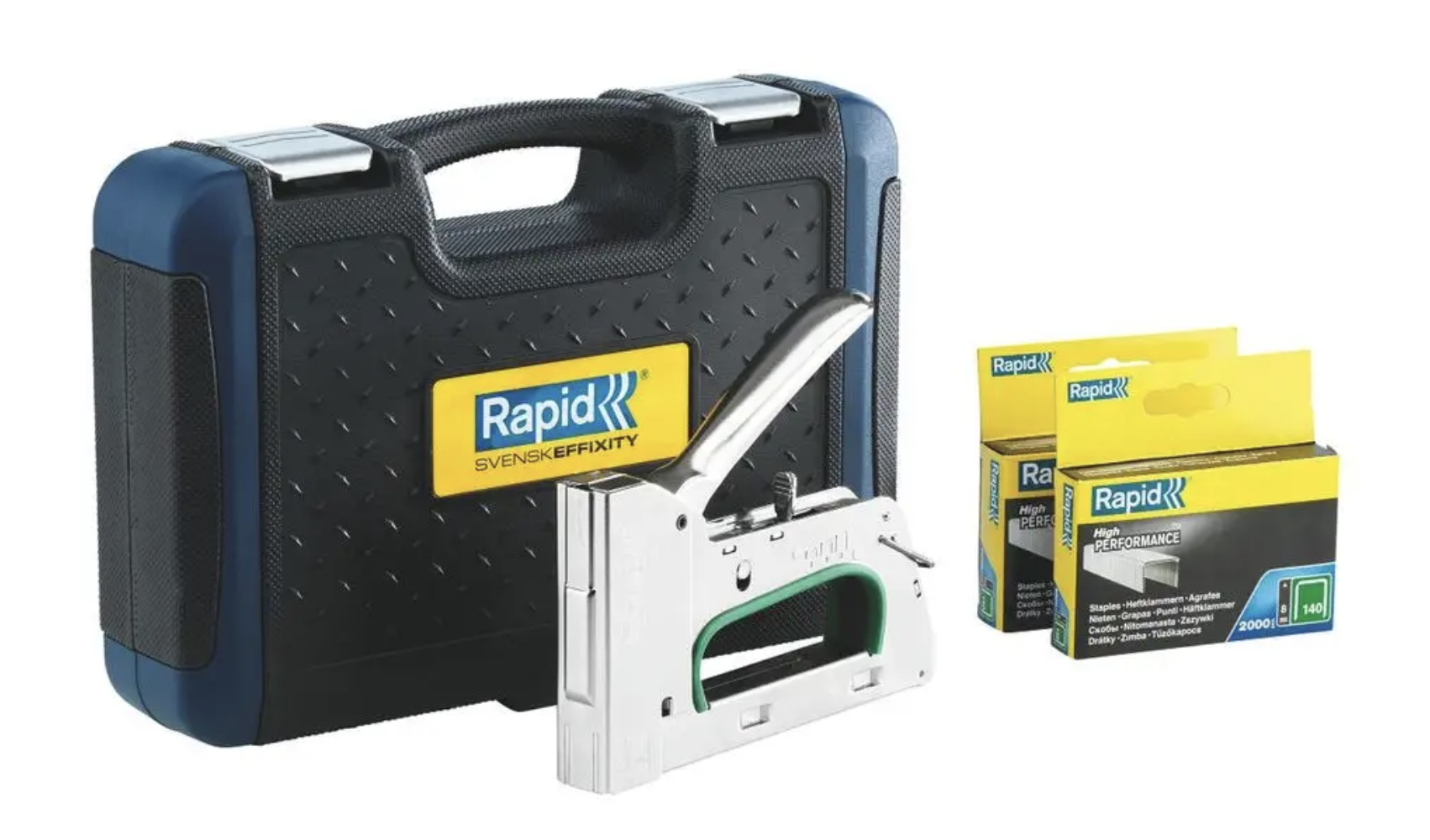 Rapid sponkovačka zelená řada - R34 PREMIUM Kufr + spony