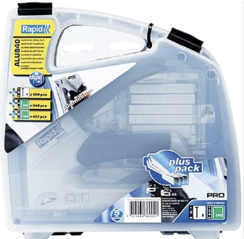 Rapid sponkovačka zelená řada - ALU 840 PREMIUM kufr + spony
