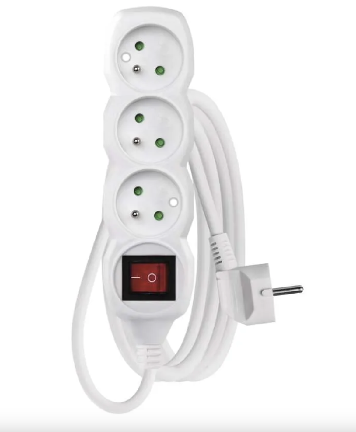EMOS Prodlužovací kabel 3 m / 3 zásuvky / s vypínačem / bílý / PVC / 1,5 mm2