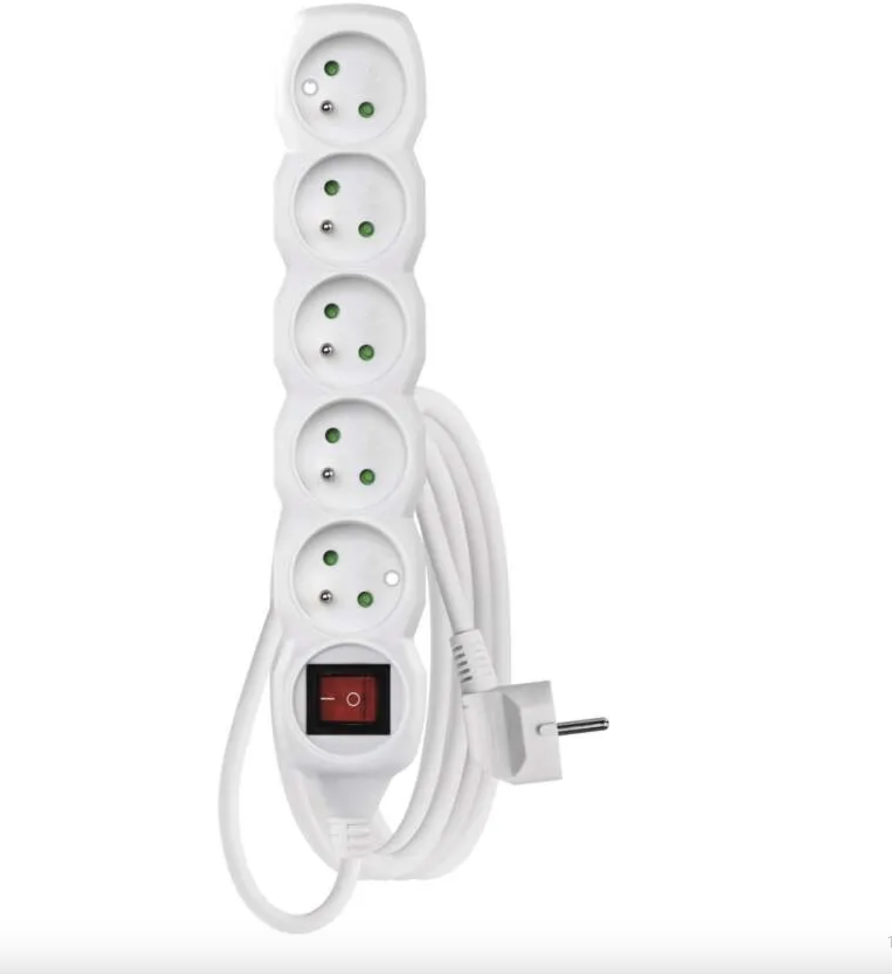 EMOS Prodlužovací kabel 3 m / 5 zásuvek / s vypínačem / bílý / PVC / 1,5 mm2