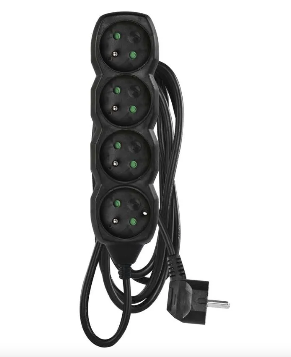 EMOS Prodlužovací kabel 3 m / 4 zásuvky / černý / PVC / 1,5 mm2