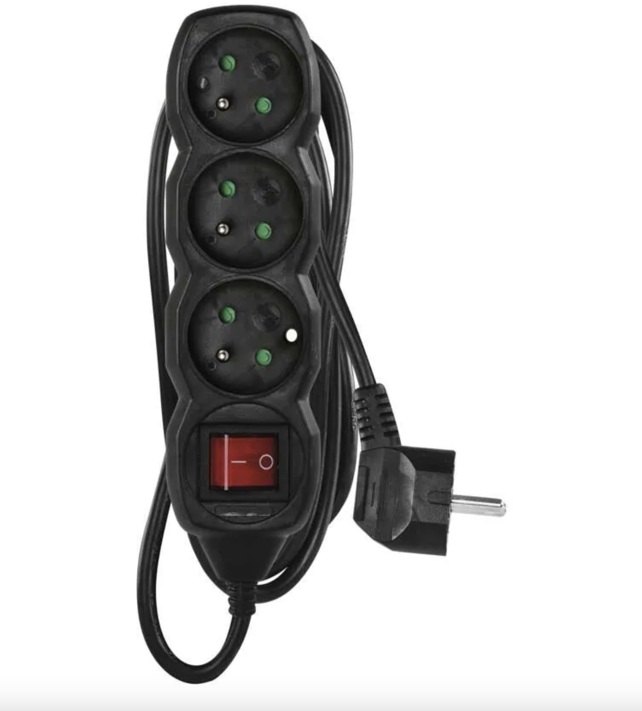 EMOS Prodlužovací kabel 3 m / 3 zásuvky / s vypínačem / černý / PVC / 1,5 mm2