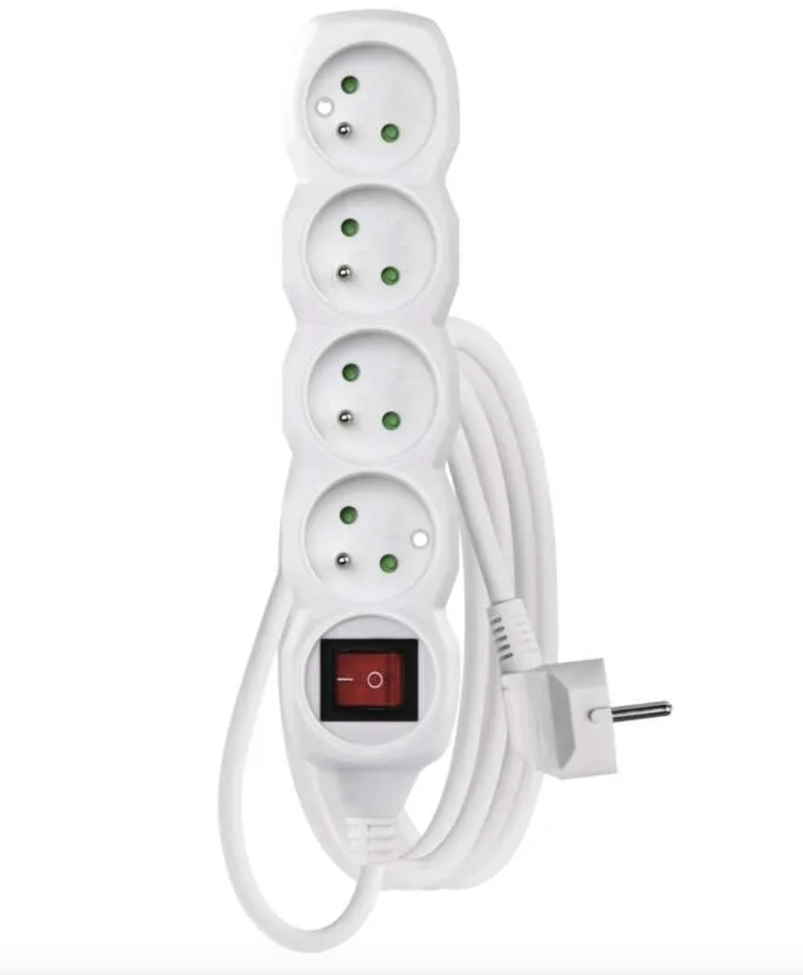 EMOS Prodlužovací kabel 2 m / 4 zásuvky / s vypínačem / bílý / PVC / 1 mm2