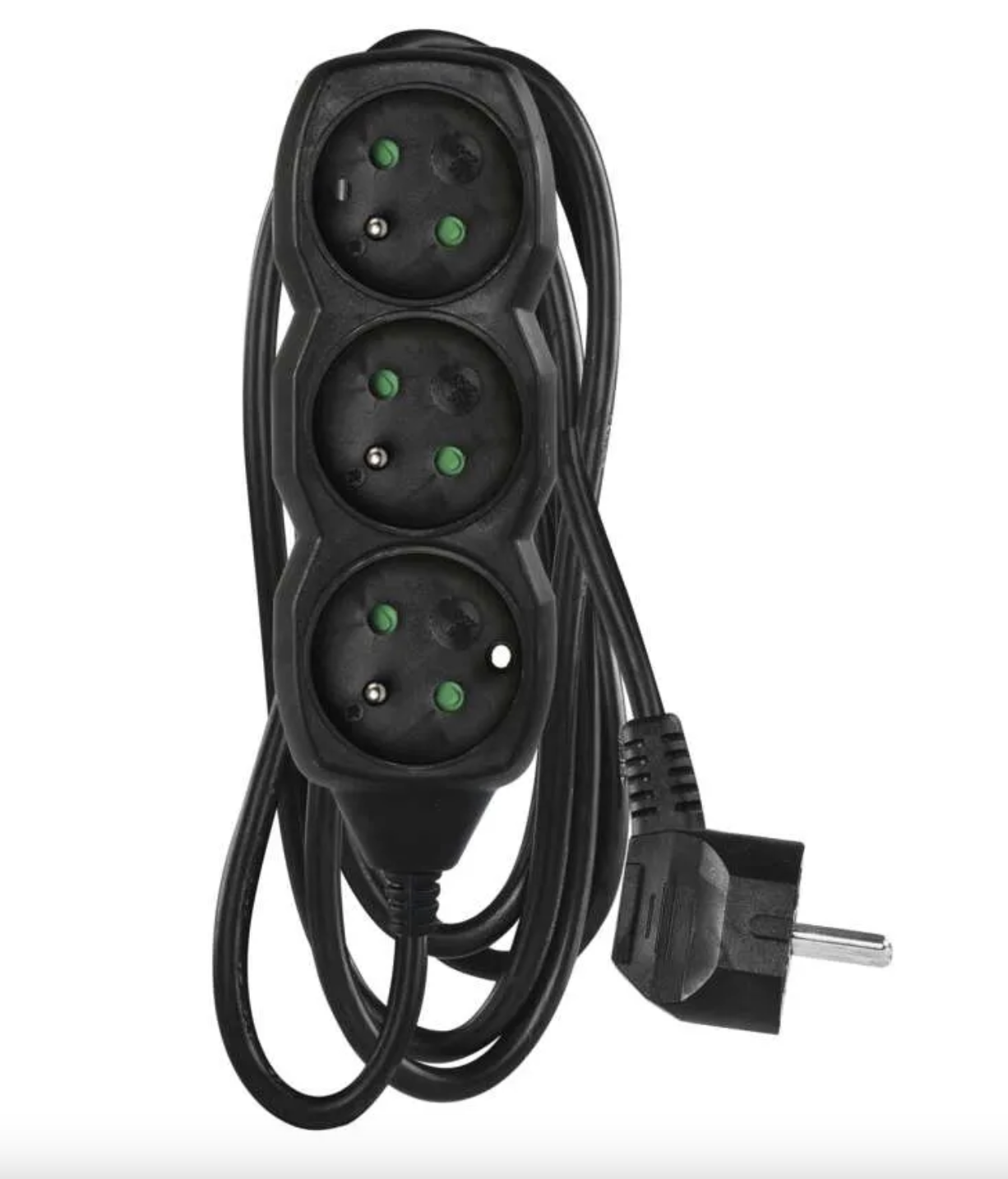 EMOS Prodlužovací kabel 1,5 m / 3 zásuvky / černý / PVC / 1 mm2