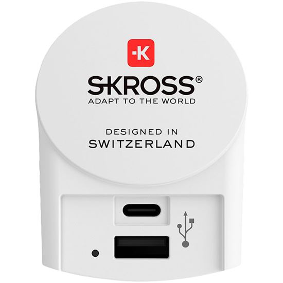 SKROSS DC55 USB A+C nabíjecí adaptér EU, 27W, typ C