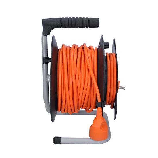 Solight PB12O prodlužovací přívod na bubnu, 1 zásuvka, 50m, oranžový kabel, 3x 1,5mm2