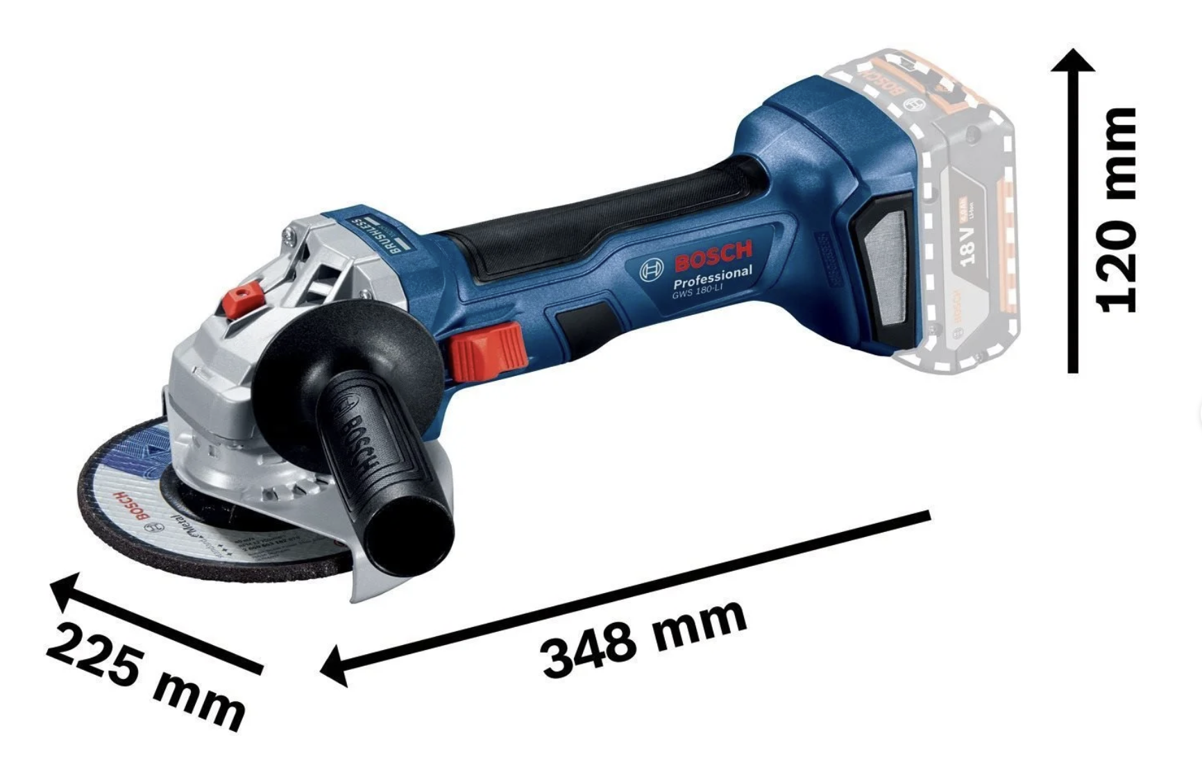 AKU bruska úhlová 125mm 2x4,0Ah+GAL 18V-40 Bosch