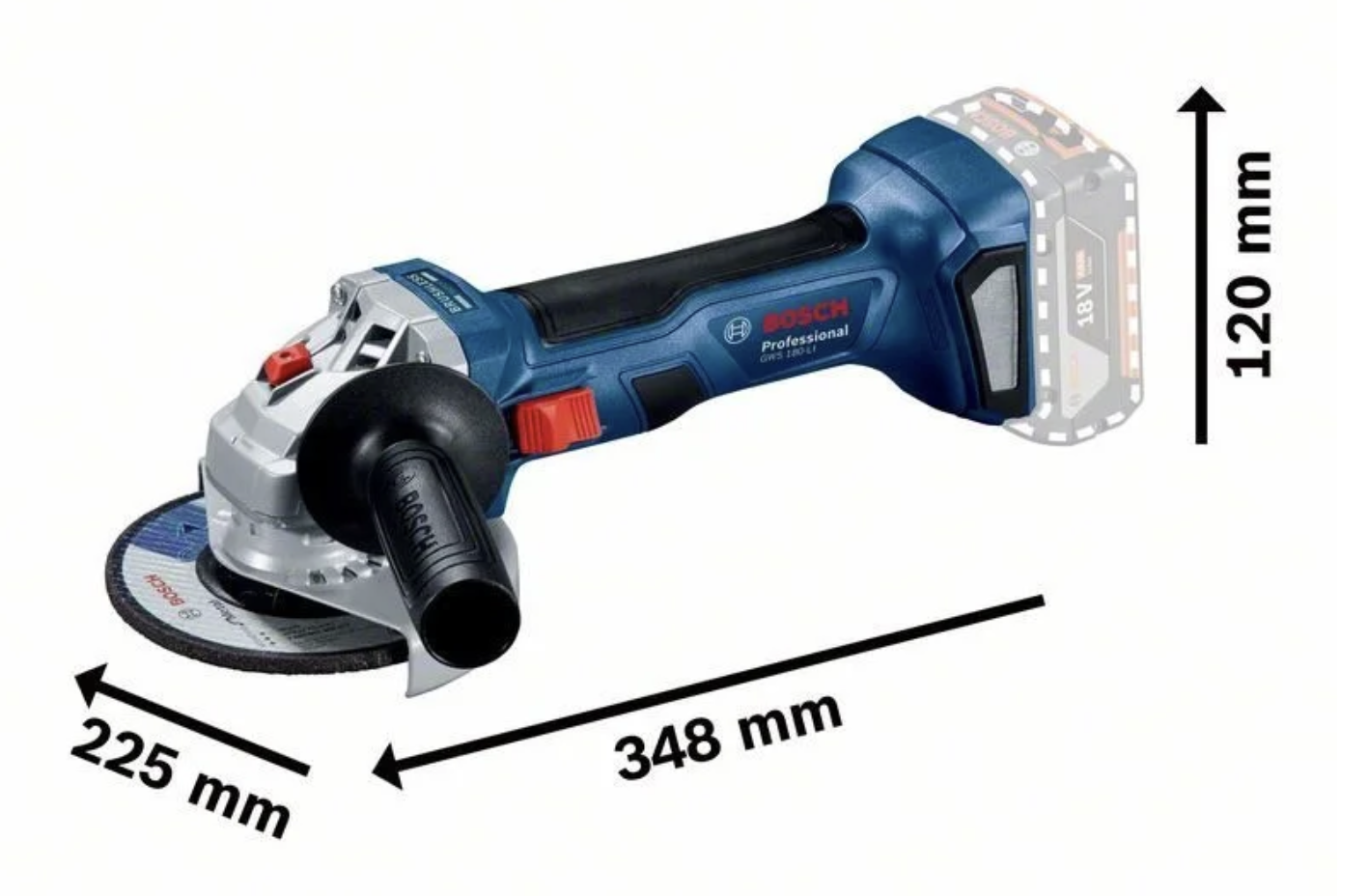 Bosch aku bruska úhlová 125mm GWS180-LI solo Bosch