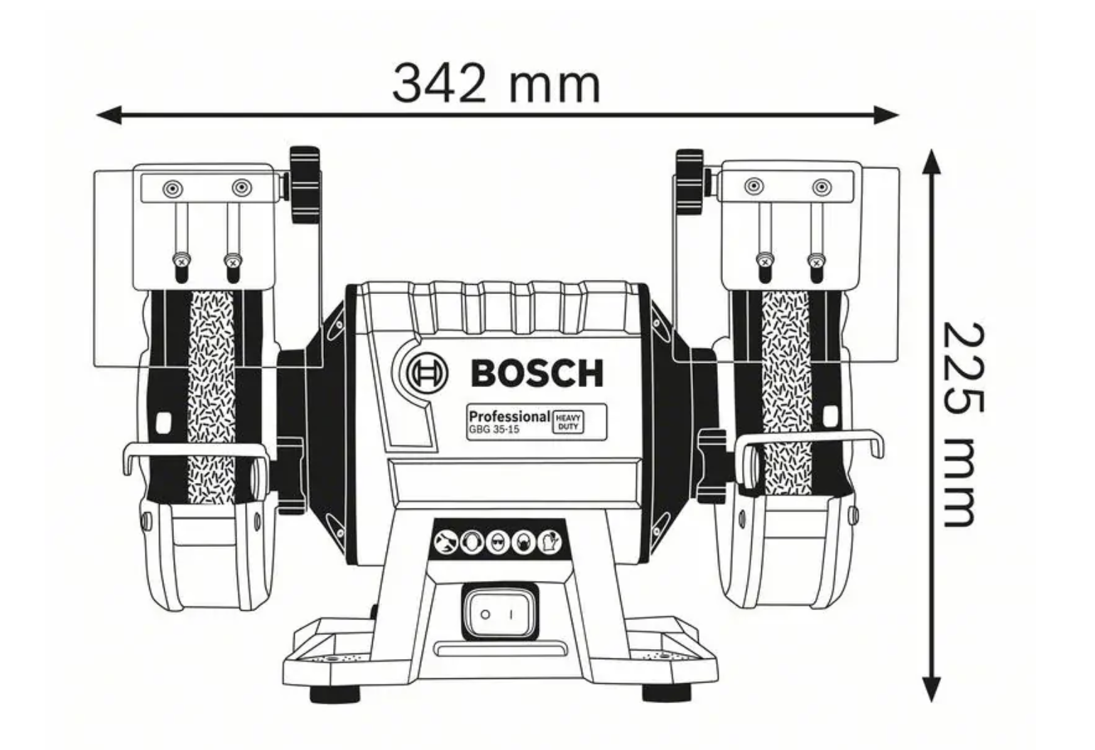 Bruska stolní dvoukotoučová GBG 35-15  350W 150mm /krabice/ BOSCH
