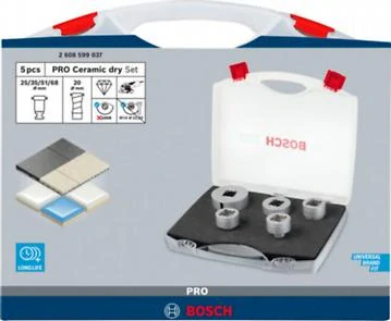 BOSCH, sada vrtacích korunek PRO Ceramic dry, X-Lock, 68 × 33, 51 × 33, 35 × 33, 25 × 33, 20 × 33 mm, 5ks, 2608599037