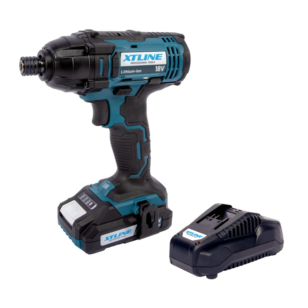 XTLINE aku rázový utahovák na bity 18 V, 180 Nm + baterie 2.0 Ah + nabíječka 2.4 A + box, XT102760E