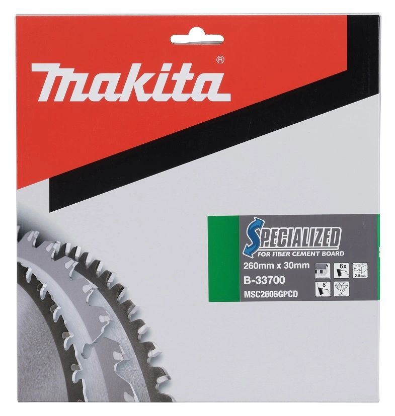 Makita kotouč pilový PCD na vláknocementové desky 260x30mm 6Z, B-33700