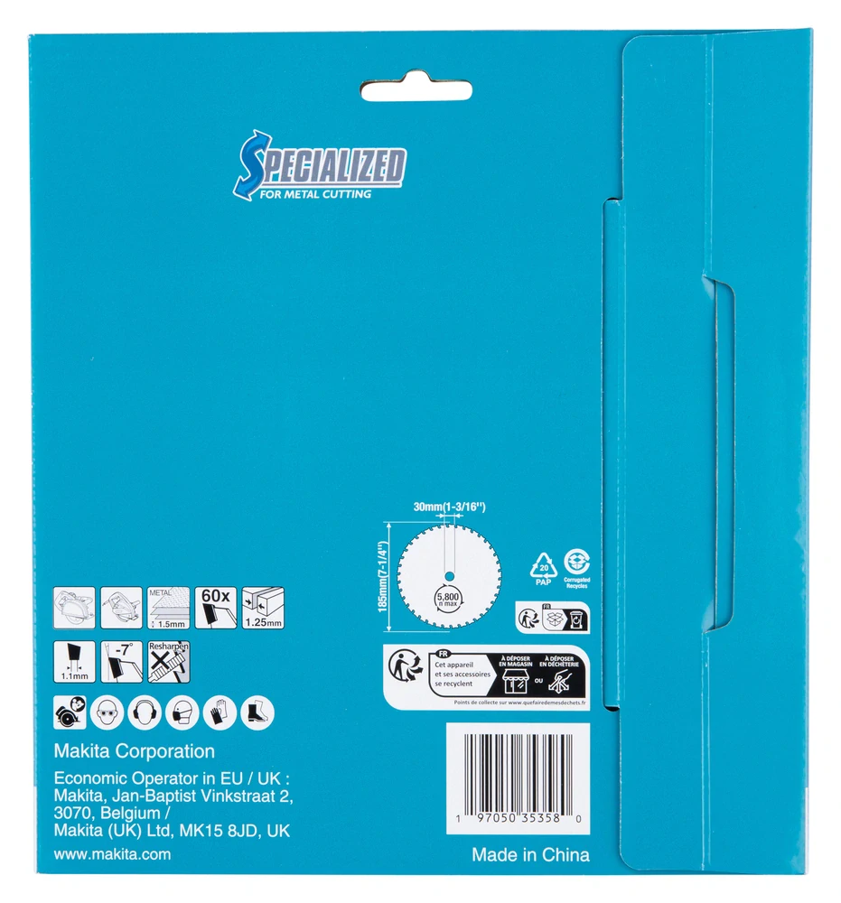Makita kotouč pilový ocel TCT 185x1.25x30mm 60Z, E-23357