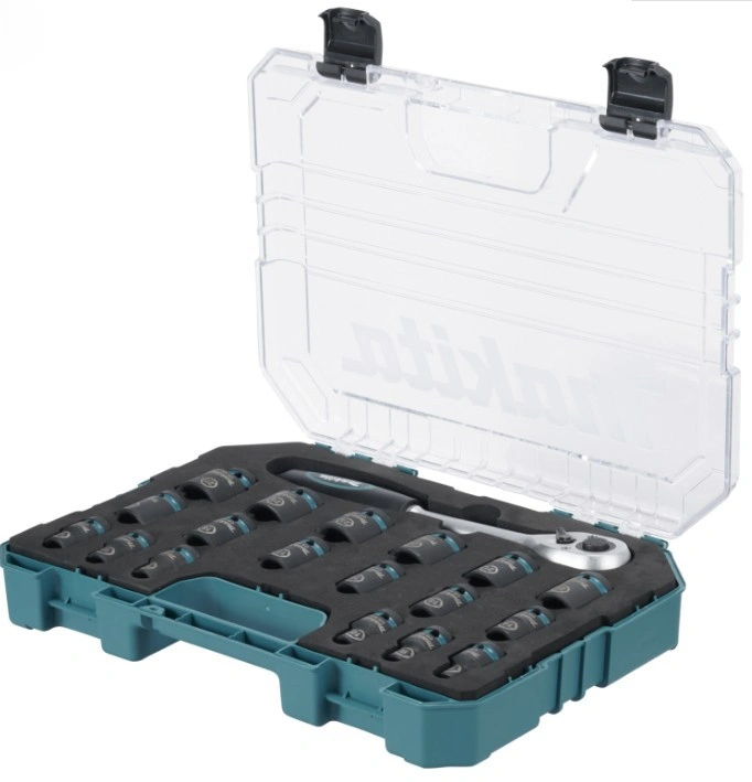 Makita sada nástrčných klíčů čtyřhran 1/2" IMPACT BLACK 19 ks v plastové krabičce STOP, E-30069