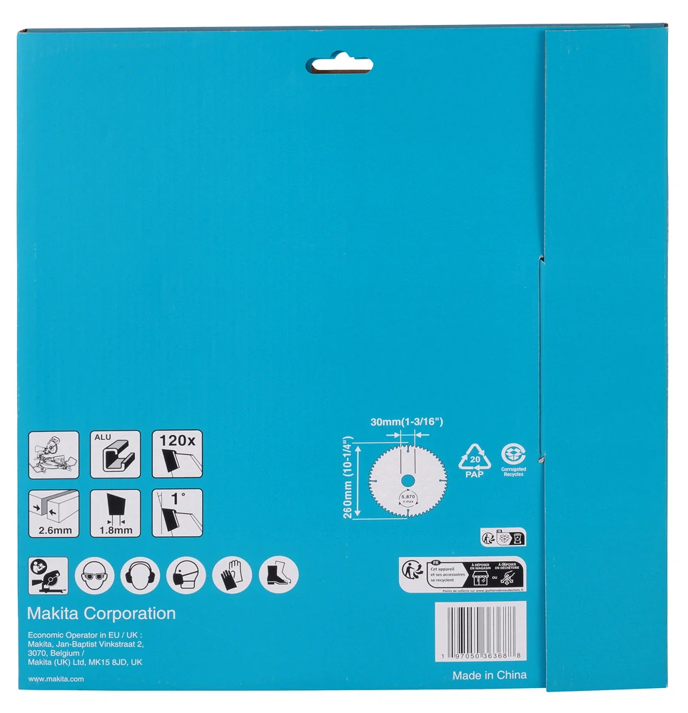 Makita kotouč pilový TCT hliník 260x30mm 120Z=old D-61880, D-81826