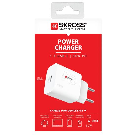 SKROSS DC56-PD30 USB-C nabíjecí adaptér Power charger 30W EU, Power Delivery, typ C