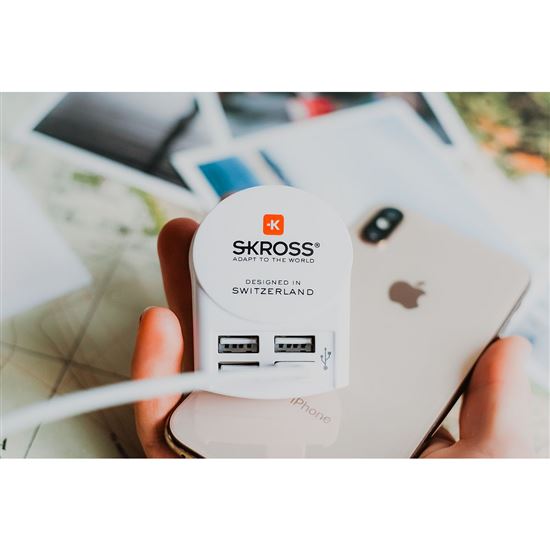 SKROSS DC26 USB nabíjecí adaptér 4-Port EU, 4x USB-A, 24W, typ C