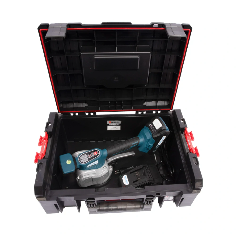 XTLINE aku vibrační přísavka 18 V + baterie 2.0 Ah + nabíječka 2.4 A + box, XT102715-1B2B