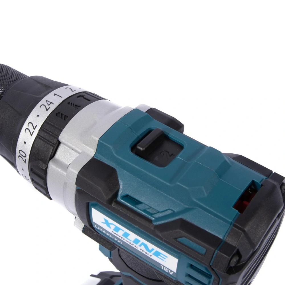 XTLINE aku vrtačka s příklepem bezuhlíková 18 V, 70 Nm, XT102805