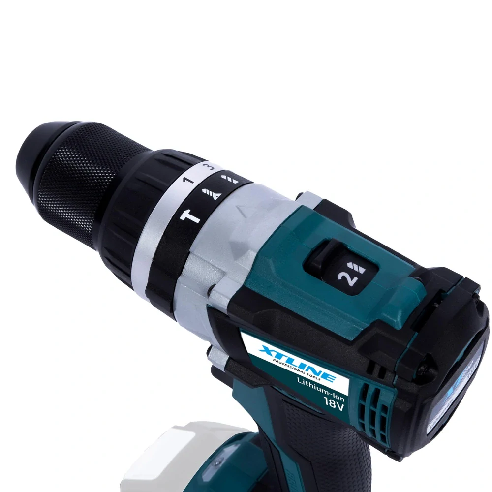 XTLINE aku vrtačka s příklepem bezuhlíková 18 V, 65 Nm, XT102800