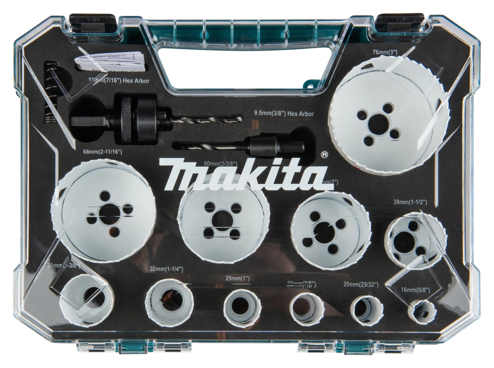 Makita sada děrovek BiM 14ks v plastovém kufru, D-82959