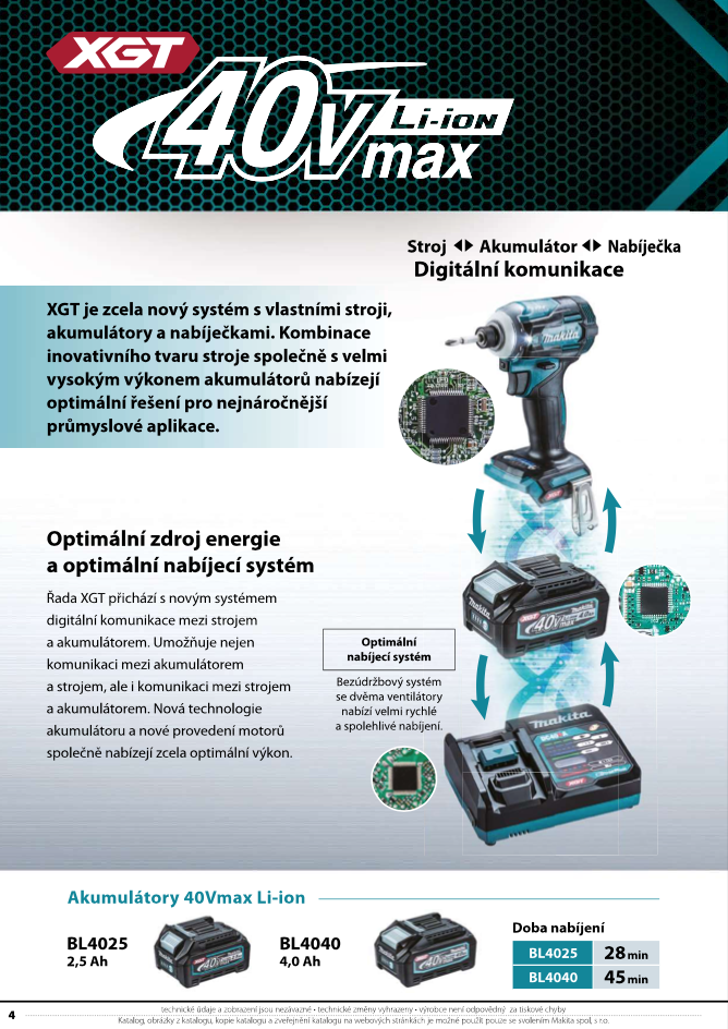 Makita XGT aku úhlová bruska 125mm Li-ion XGT 40V,Makpac, bez aku Z GA005GZ01
