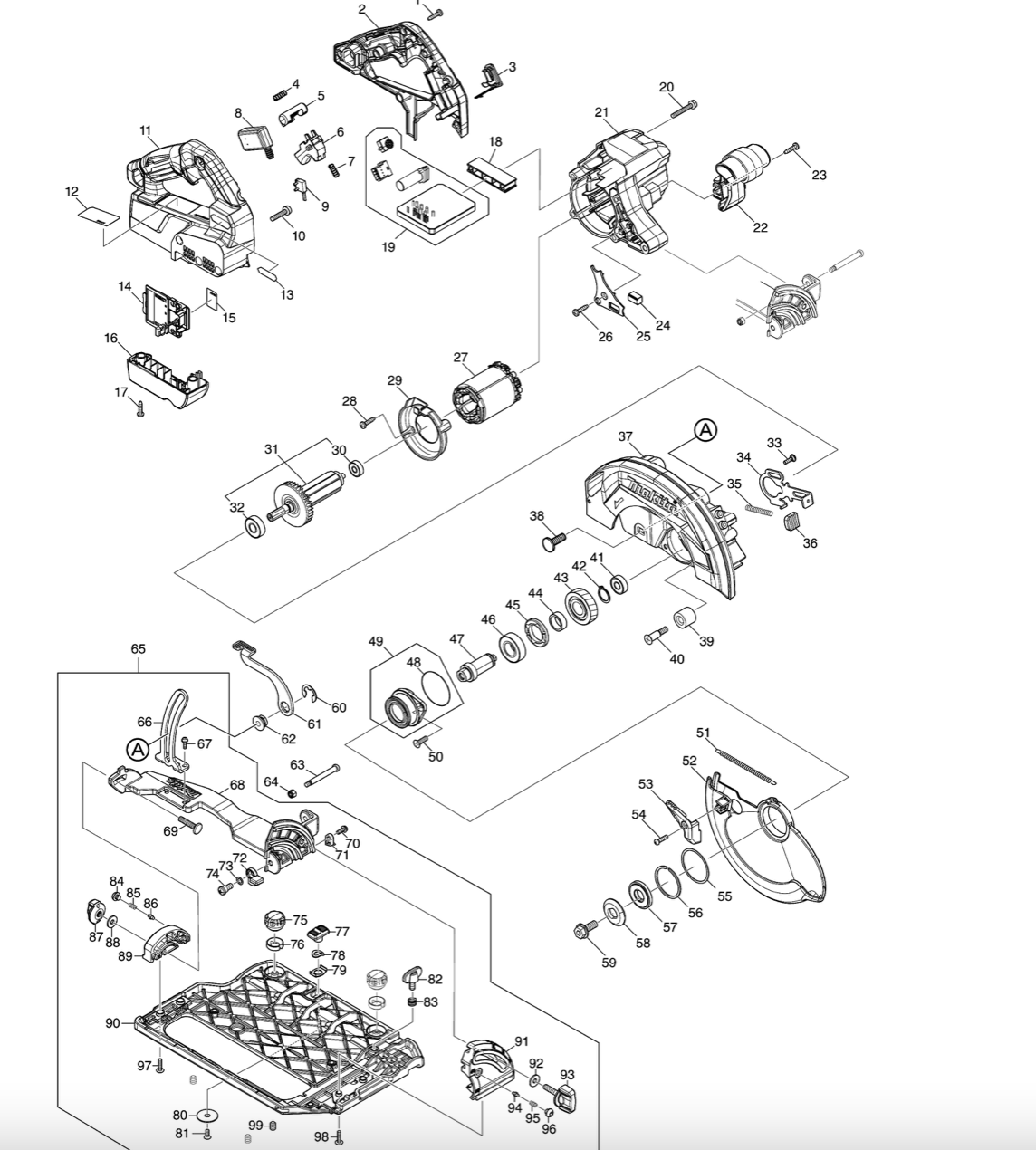 Makita aku okružní pila 190 mm Li-ion XGT 40V/4,0 Ah, Makpac, HS004GM202